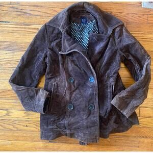 Vintage GAP Pea Corduroy Heavy Jacket Women’s M Brown Pockets 54023